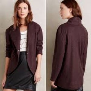 Lilka Anthropologie Fleeced Cocoon Jacket L Wine